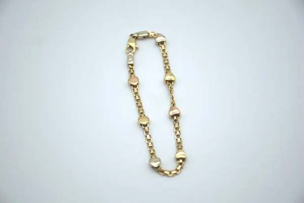 SIN MARCA · PULSERAS — De cadena con figura corazones … (SUB26-ORO-003-022) — imagen 2