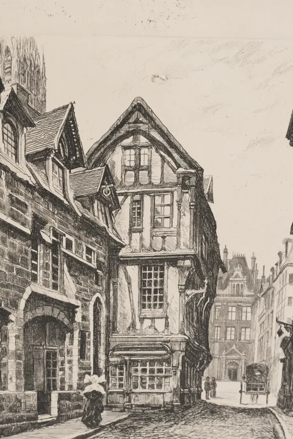DECORACIÓN Y HOGAR — Grabado Rouen Vieille Maison rue … (SUB26-HOG-039-001) — imagen 1