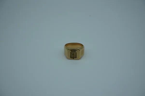 SIN MARCA · ANILLOS — Sellos escudo mano 16mm 18 ktes (SUB26-ORO-041-001) — imagen 1