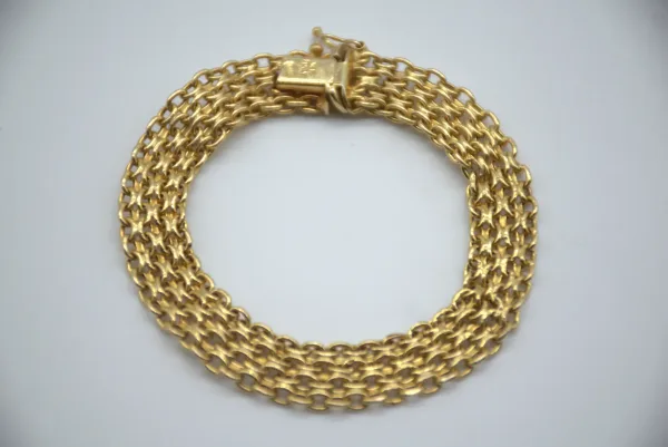SIN MARCA · PULSERAS — De cadena trenzado 14 ktes (SUB26-ORO-002-016) — imagen 1