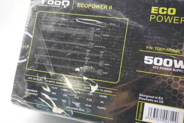 TooQ · OTROS — Fuente de alimentación 500 W para orden… (SUB26-INF-033-001) — imagen 3
